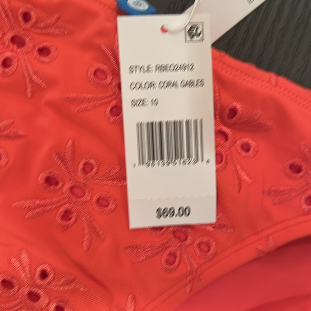 Bleu Rod Beattie Orange Eyelet Bikini Set -New 🌴🌴🌴 - Picture 9 of 11